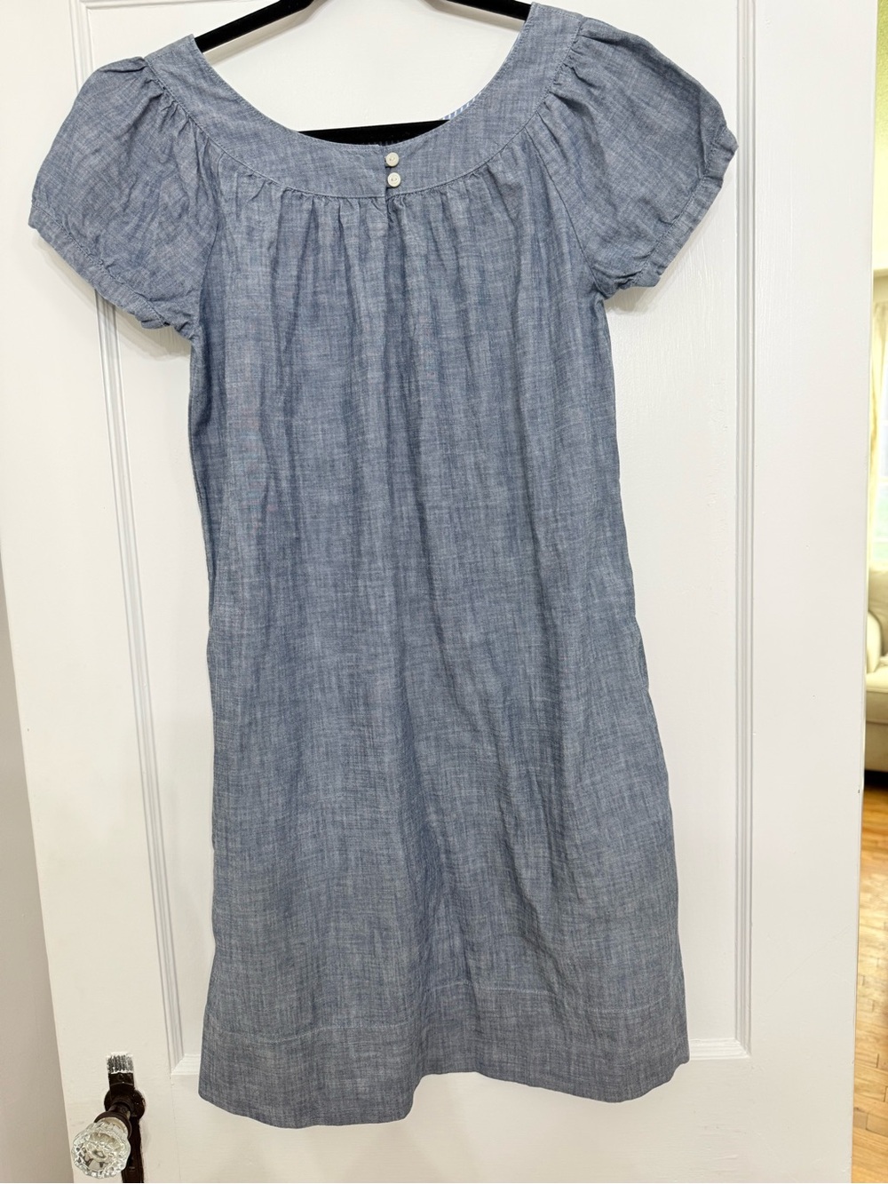 Gap Blue Chambray Short Sleeve Shift Dress Size M